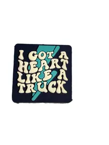 F/Q22- (1)PC 1.1" I got a heart like a Truck W/Lightning Bolt Focal Bead for DIY Keychains, Wristlets, Cup Charms, Car Charms ETC