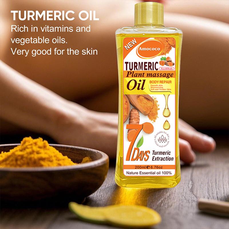 Turmeric Four Piece Skincare Set - Includes Turmeric Massage Oil, Cleansing Mousse, Facial Essential Oil, and Turmeric Soap - Comfortable