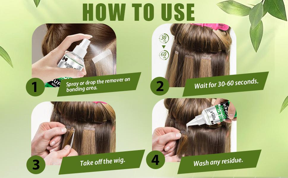 Tape-In Remover Spray Fast Acting Hair Extension Remover Gentle on Skin & Hair 8.4 oz Gentle Formula for Tape-in Extensions