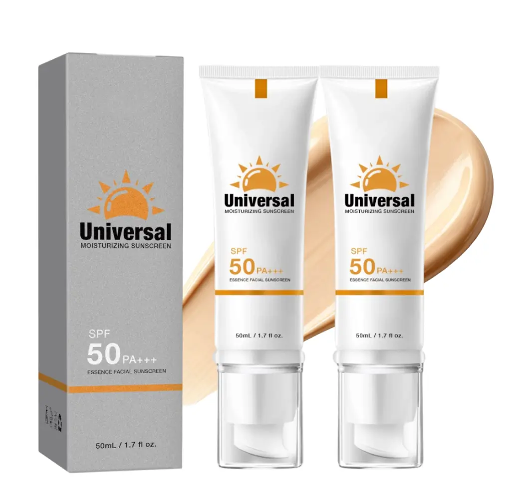 SPF50 Tinted Facial Sunscreen Moisturizer - Gentle, Non-Greasy, Radiant, Sensitive Skin-Safe, UV Protection Lotion, Sweat-Water Resistant, Daily Use, Adults, 50G, Ideal for Outdoor Workouts, Beach Trips (SPF Makeup Compatible)