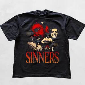 Sinners Movie T-shirt, Graphic tee, Fashion Cotton, Streetwear, Top Menswear Womenswear