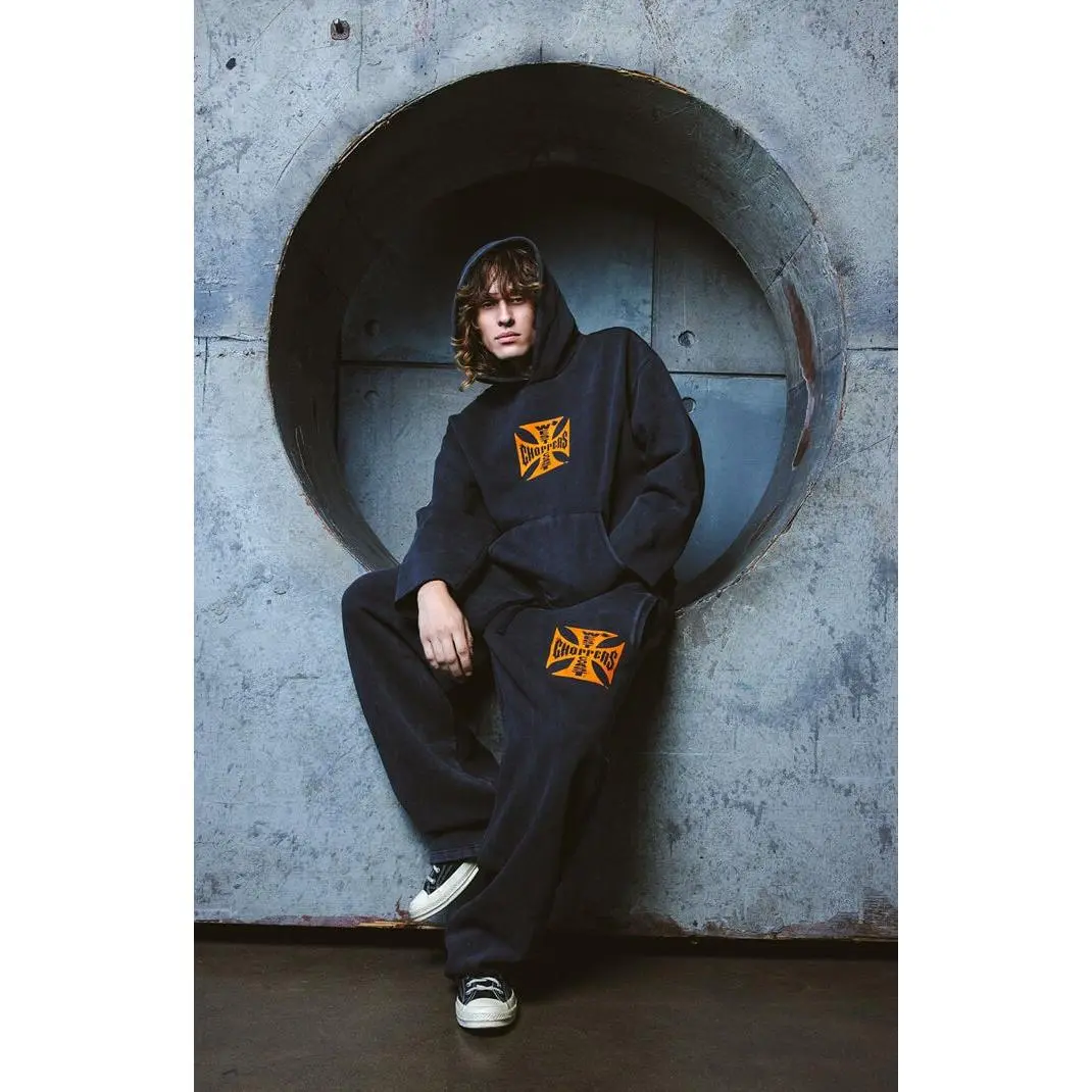 West Coast Choppers Men's Orange Logo Sweatpants