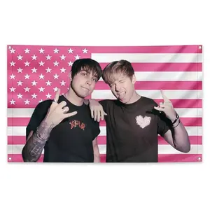 Sam And Colby 3X5 Ft  American Funny  With 4 Grommets College Dormitory Decoration Outdoor Party Courtyard Decoration Tapestry Modern Stripe Design Decorative