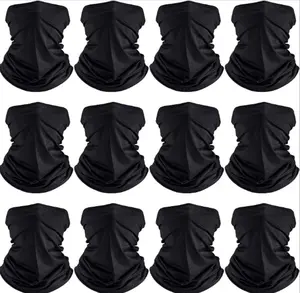 6-Pack Neck Gaiter Balaclava Bandana, Breathable Face Mask & Scarf Cover for Sun Protection, Headwear for Men & Women