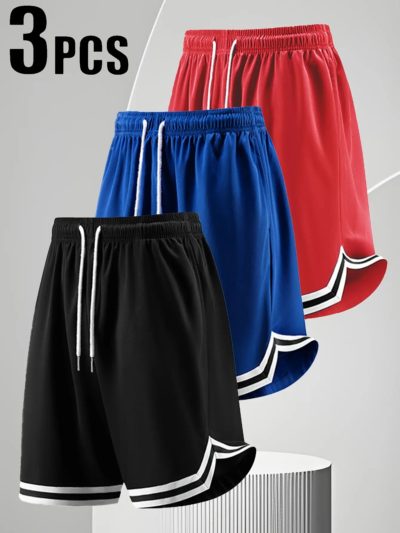 5-pack men’s athletic casual shorts—ideal for fitness; solid color, breathable, quick-drying design with zippered pockets and a drawstring waist; suitable for outdoor activities and training. Tropical Wetsuit Menswear