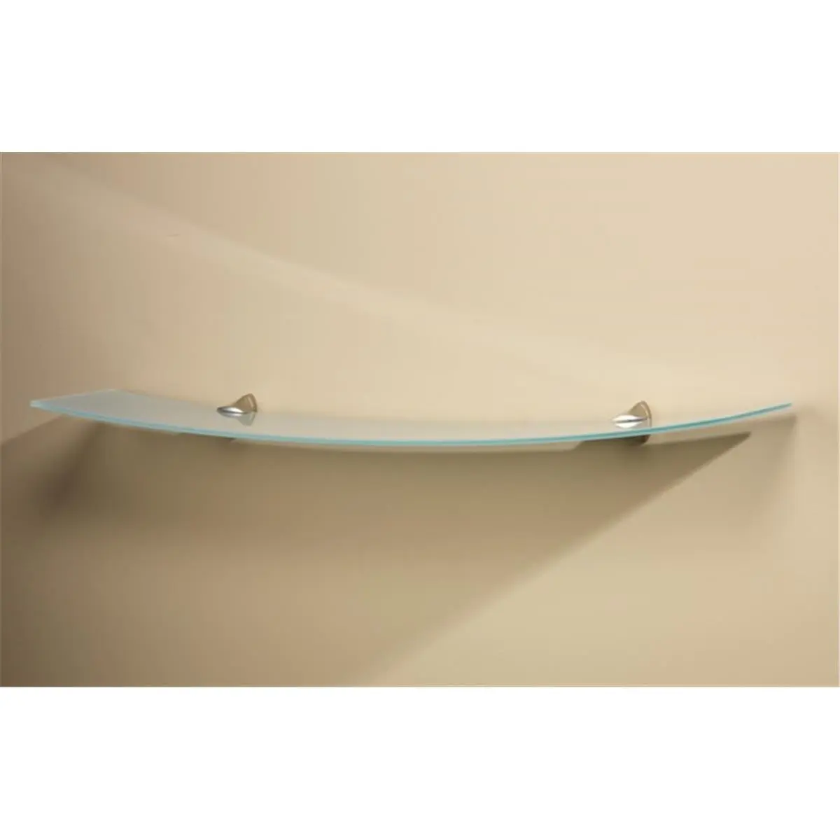 Amore Designs Concepts 1-Layer Crescent Opaque Glass Shelf, Wall-Mount 8x40x5/16 in Shelves for Any Room Home Supplies & Decor