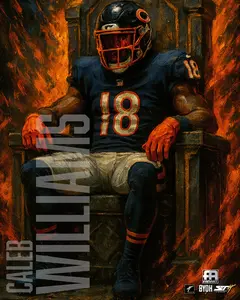 Caleb Williams On the Throne Autographed 8x10 Photo