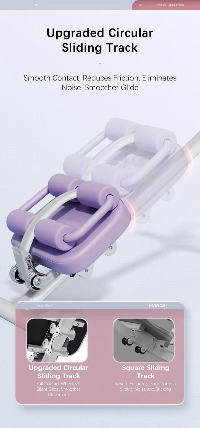 FURICA Adjustable Ab Trainer Machine with LCD Monitor Foldable Core Trainer for Arms Legs & Butt Shaping 8-Level Height Adjustment 3-Level Incline Automatic Calorie Tracking 550 LBS Capacity