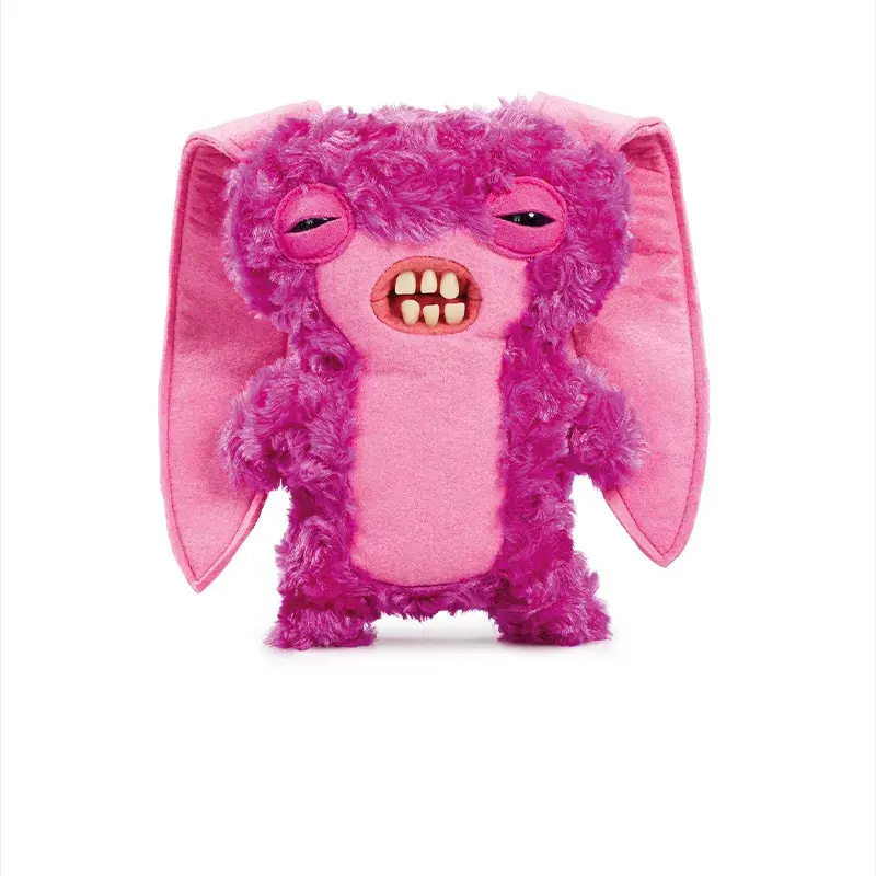 Fuggler on the streets series Block DIY Stylish Red Rabbit Ugly Monster Plush Toy with Human Teeth,Collectible Weird Cute Stuffed Animal, Unique Gift for Kids, Teens and Adults