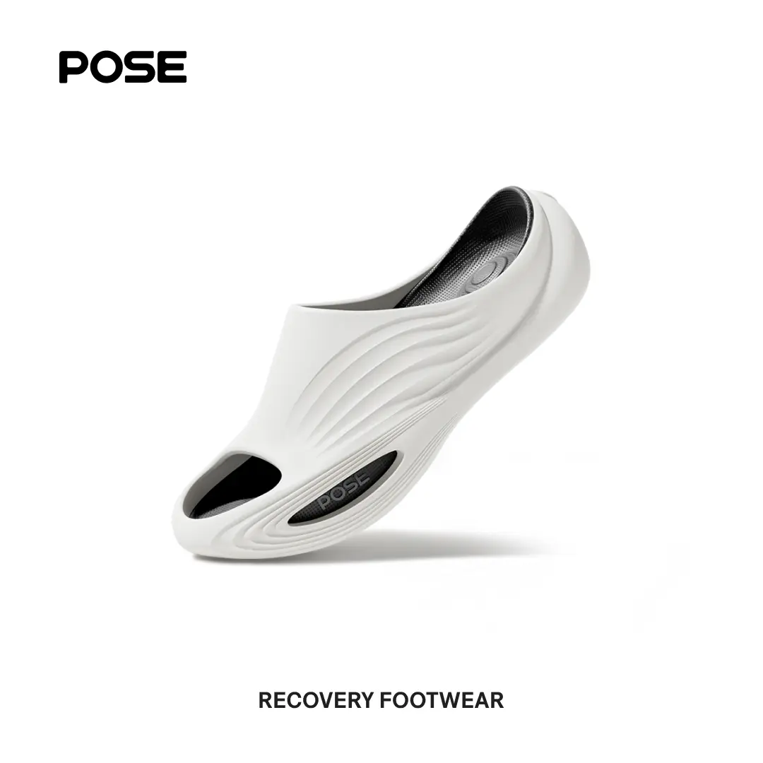 【Early Bird Offer】POSE Relax Air Recovery Sandals for Men & Women - Plantar Fasciitis Relief, EVA Massage Pods Slides, Removable Insole, Flexible, Breathable, All Seasons, Lightweight Cushioned Shock-Absorbing Athletic Shoes for Walking & Standing