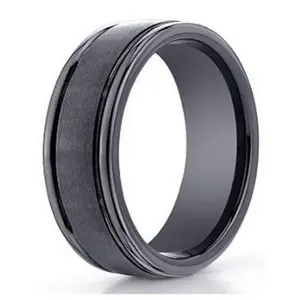 The Radian Men's Ceramic Wedding Ring Polished Rounded Edges 6mm