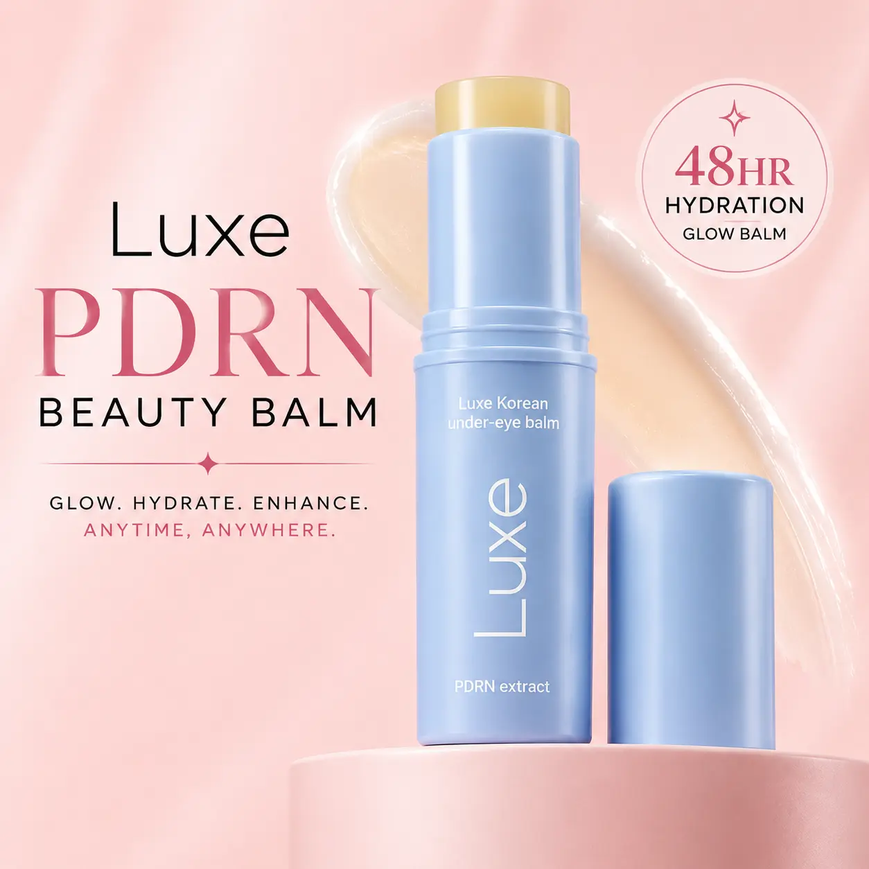 Luxe Korean PDRN Beauty Balm Stick | 48HR Hydration Lift & Firm Balm for Under Eyes, Face & Neck | Helps Reduce Puffiness, Dark Circles, Fine Lines & Wrinkles | Korean Skincare