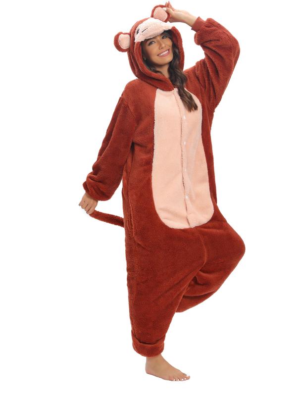 Cozy Cow Onesie for Adults, Plush Fleece Animal Costume Pajamas with Hood for Halloween, Cosplay, and Loungewear Cozy Cow Onesie for Adults, Plush Fleece Animal Costume Pajamas with Hood for Halloween, Cosplay, and Loungewear