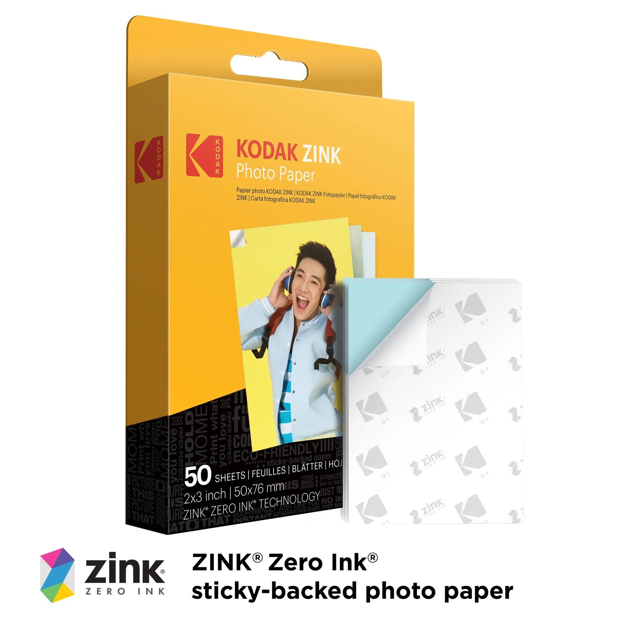 Kodak Zink Photo Paper, 2x3" Mini Photo Prints for PRINTOMATIC, Smile & Step Cameras/Printers, Compatible with Colorful Smartphone Printing, Printer, Waterproof