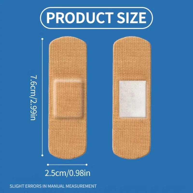 100/500pcs Flexible Fabric Adhesive Bandage, High Viscosity, Waterproof And Breathable, Beige, One Size Fits All, Individually Packaging, First Aid And Wound Care Products