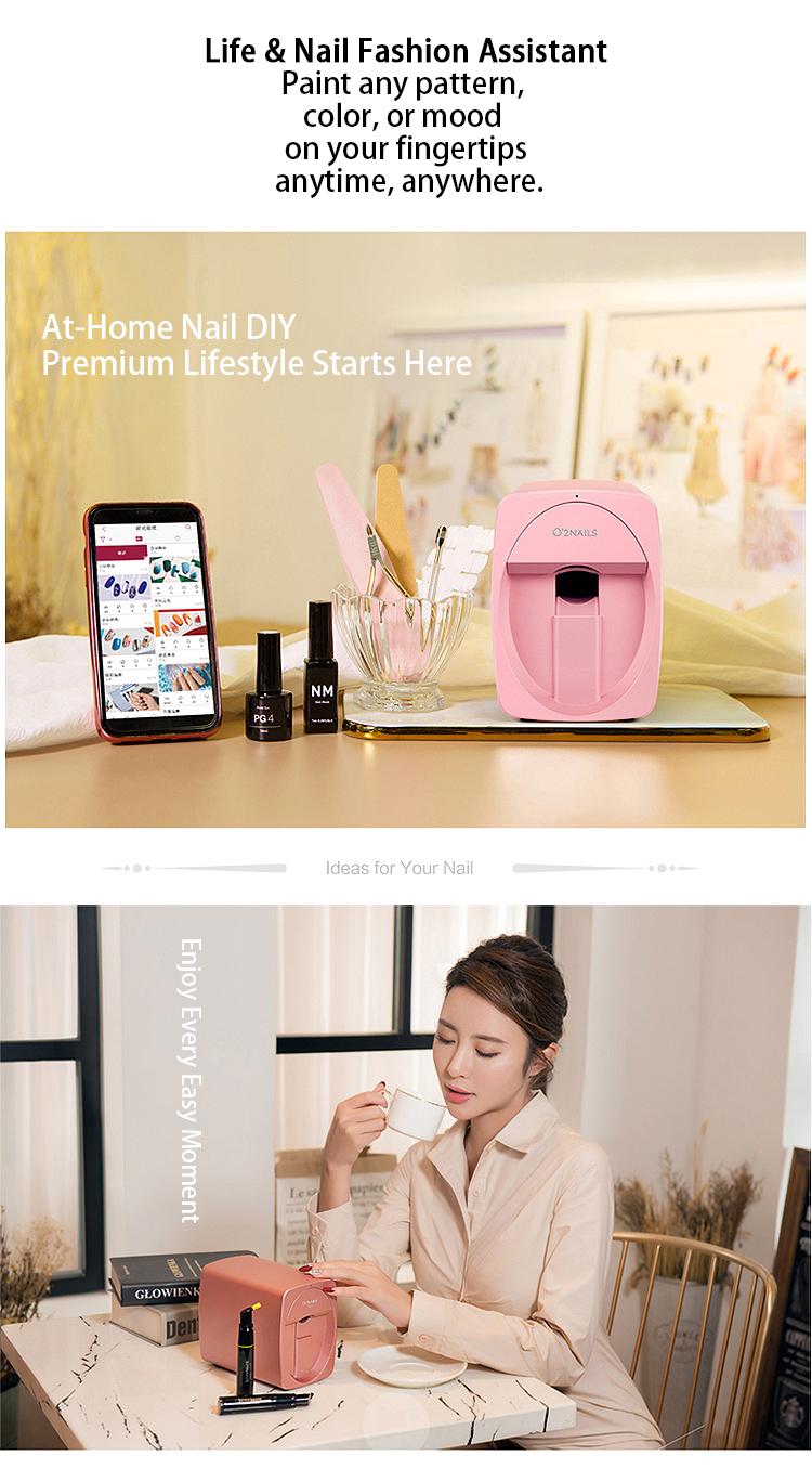 O2Nails Pro 3D Nail Printer Machine, Digital Mobile Nail Art Printer with APP Control, for Salon & Home Use, Custom Photo Printing/Print About 450 Times/10s Fast Printing, DIY Design Nail Art Pink O2Nails Pro 3D Nail Printer Machine, Digital Mobile Nail Art Printer with APP Control, for Salon & Home Use, Custom Photo Printing/Print About 450 Times/10s Fast Printing, DIY Design Nail Art Pink