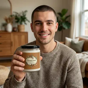 Coconut Cream & Cardamom Candle 9oz Soy Jar | Scented Soy Candle