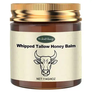 Organic Grass-Fed Beef Tallow Balm with Raw Honey & Beeswax -Natural Moisturizer for All-Body Skin Care, Hydrating Formula with Vitamins A, D, E, K,4 Oz