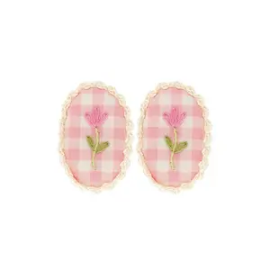 Wild Wawa Crochet Clip Set in Pink Gingham