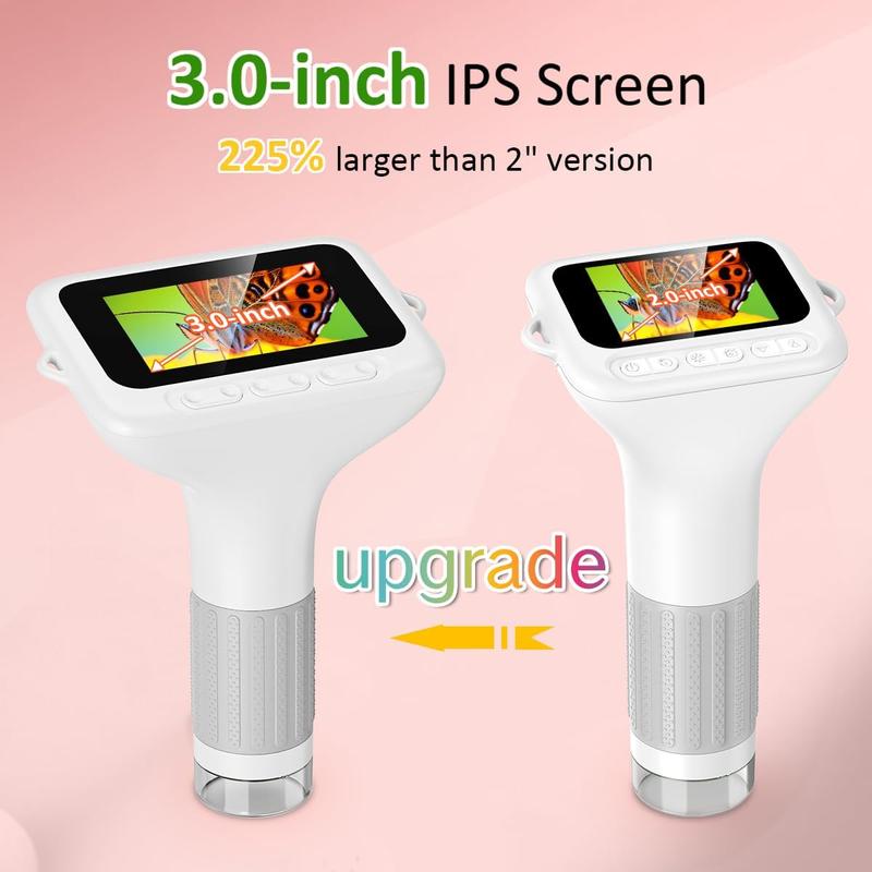 INSKAM 4K Upgraded Kid Microscope,3" Screen Rechargeable Mini Pocket Digital Microscope ,Edu Gift Age 4-6 8-12 Children Students,STEM learning Tool Teaching Supplies  Perfect Boys Girls Birthday Gift
