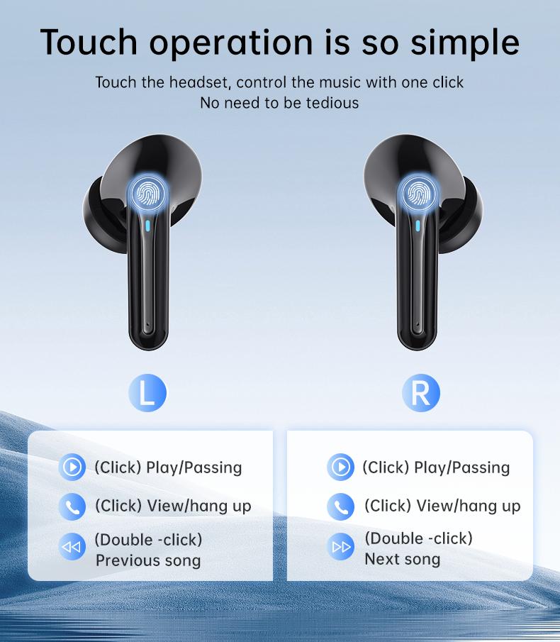 Wireless High-Fidelity Stereo Earphones with Screen Active Noise Cancelling Headphones earbuds comfort earbuds sale gym headphones ipx5 waterproof earbuds