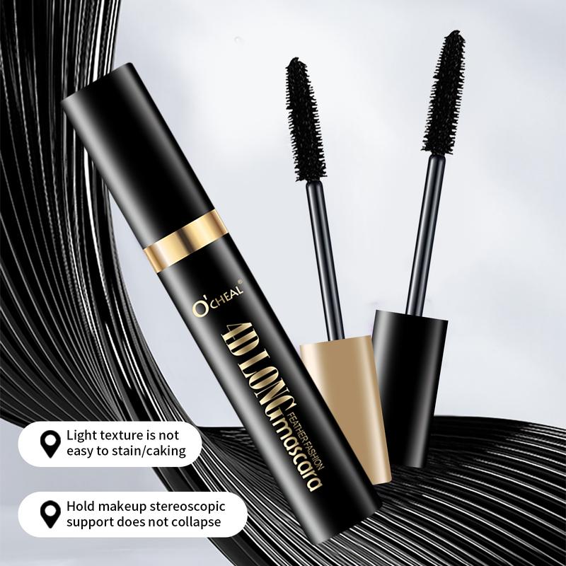 4D Super Long Lashes Mascara - Waterproof, Smudge-Proof & Dramatic Lengthening Formula for Sensitive Eyes, Durable Black Mascara for All Light Beige Types, Enhanced Volume & Length, Smudge-Proof Makeup, Sleek Tube Design, Highquality Finish