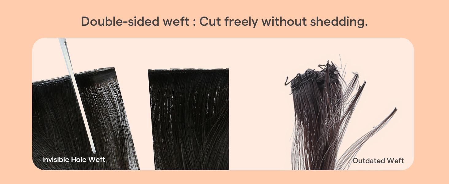 Full Shine Butterfly Weft Hair Extensions Real Human Hair Hole Weft Invisible Genius Weft #TikTokShopBlackFriday Full Shine Butterfly Weft Hair Extensions Real Human Hair Hole Weft Invisible Genius Weft #TikTokShopBlackFriday