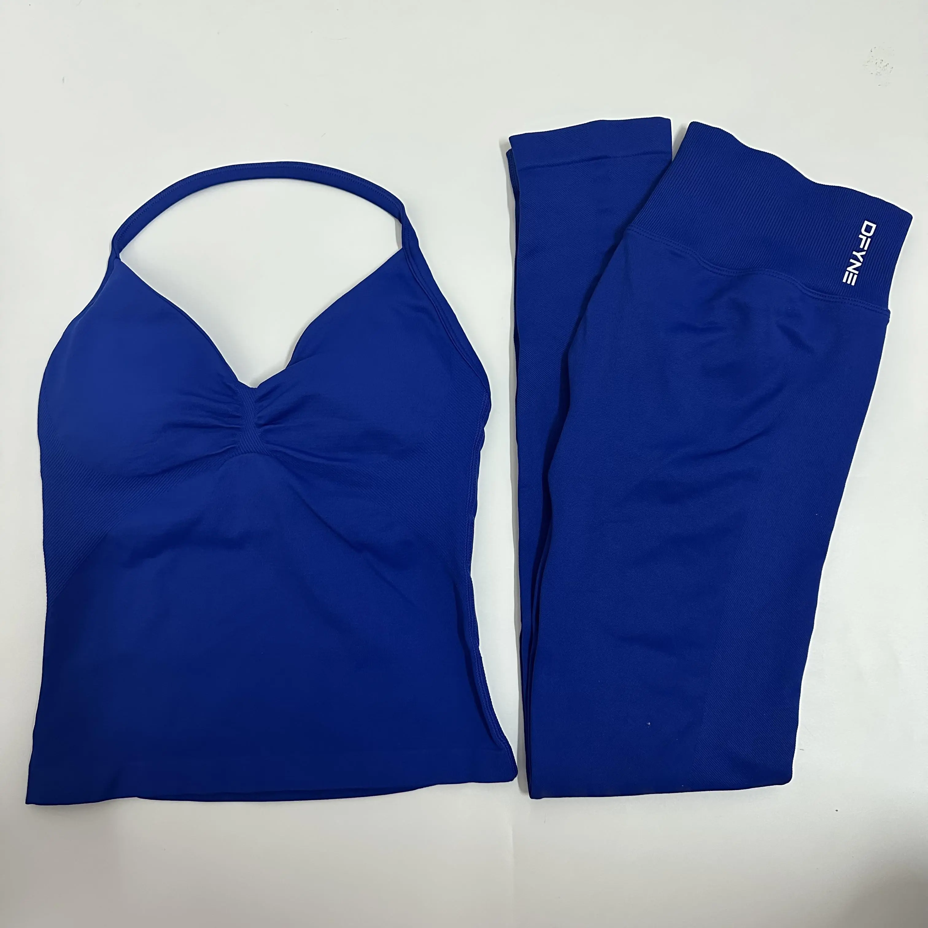 Women's DFYNE 2-Piece Impact Scrunch Leggings Set - Backless Tank Top, High Waisted for Workout