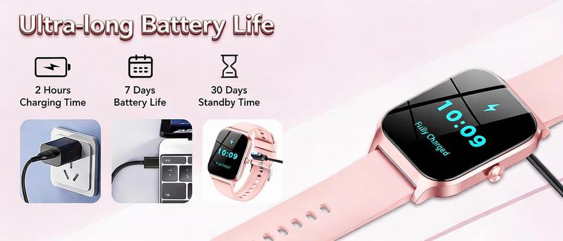 2026 New Bluetooth Multifunctional Smartwatch for Women Men, 1.85 HD Smart watch for Android/iPhone/iOS Compatible，Answer/Make Call Sport Intelligent Watch, Fitness Tracker, IP68 Waterproof Step Counter with Sleep Monitor，tiktokshopcreatorpicks, Gift