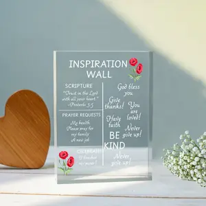 Inspirational Acrylic Plaque – Christian Scripture & Prayer Request Board, Encouragement Wall Decor Gift