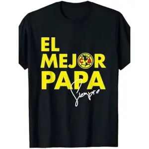 Funny Club America "El Mejor Papa" Men's T-Shirt - 100% Cotton, Casual Crew Neck
