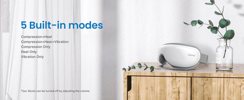 RENPHO Eyeris 1 Eye Massager with Heat, Comfort Smart Eye Mask with Bluetooth Music Birthday Gifts for Women Men, Eye Care Device Valentines Day Gift Choice for Man Women