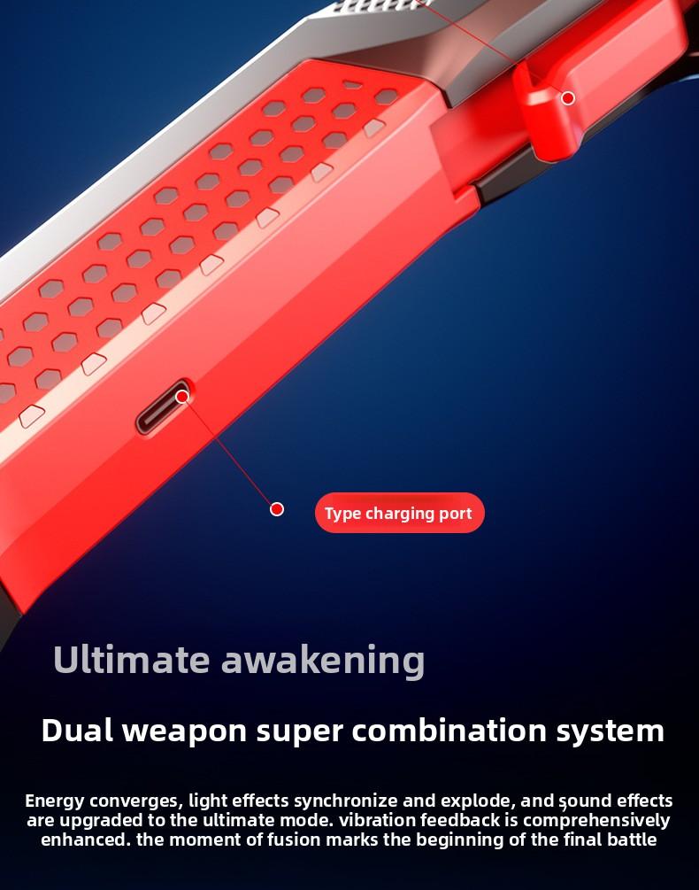 Cool Shadow Sword Ax with LED Lighting Effect 7-Color RGB Changing Atomizing Spray Transformable Dual Form Battle Ax for Role Play Party Christmas Gifts