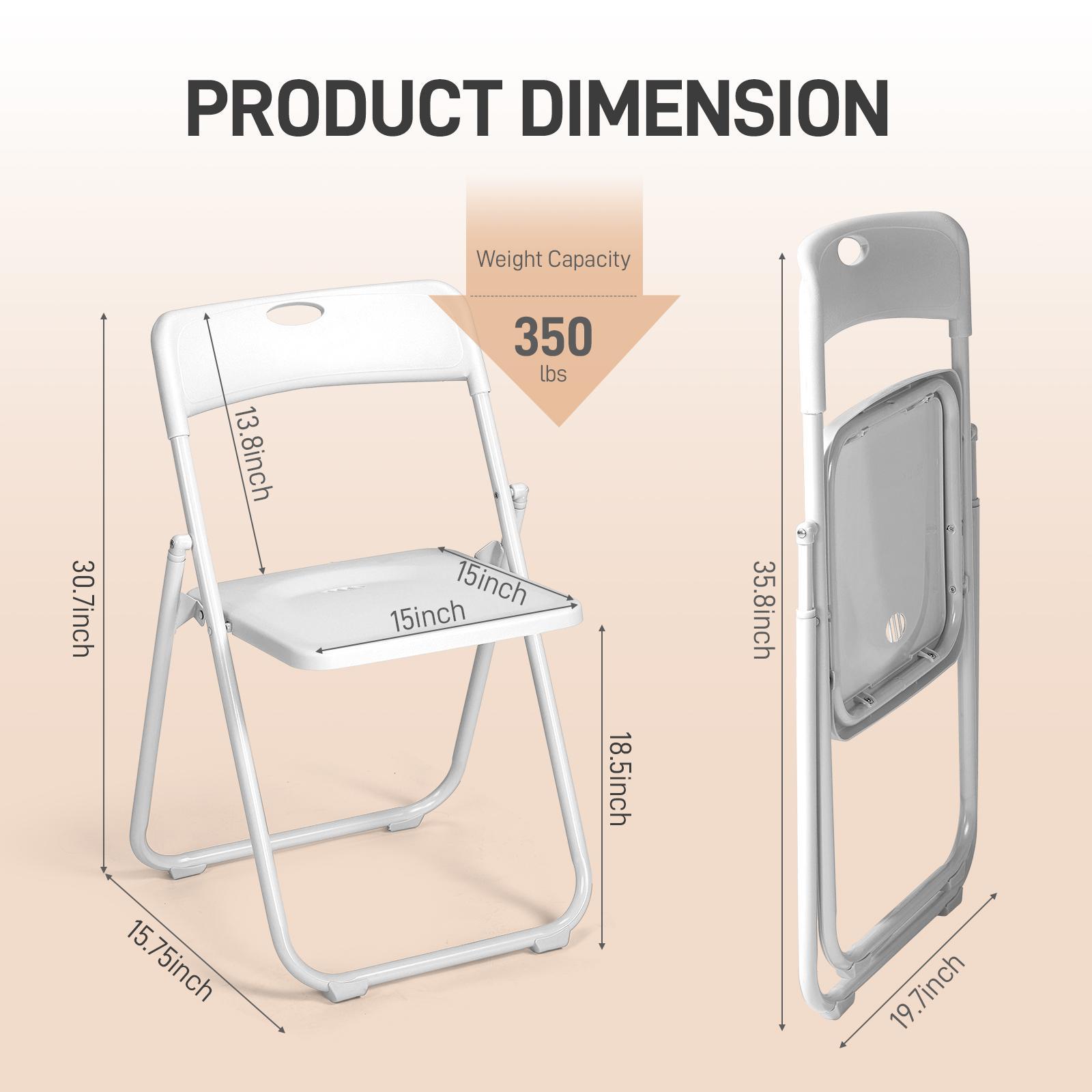 Karlhome 10-Piece Foldable Chairs - 300LBS, 6 Colors, Lightweight Plastic + Reinforced Metal Frame | Easy to Fold for Indoor/Outdoor Parties, Weddings, Patios