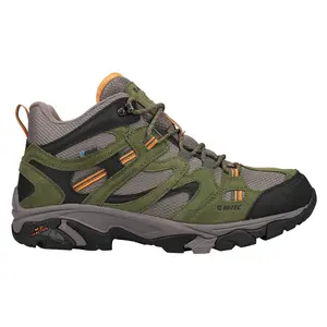 Hi-Tec Mens Ht Ravus Mid Wp Lace Up Hiking Hiking Casual Boots Ankle - Green, Grey