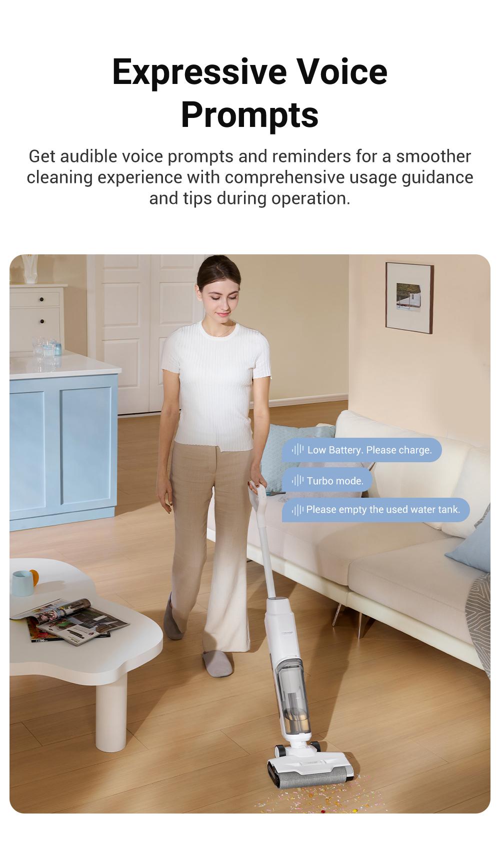 DREAME K10 Plus Vacuum Mop,  Wet Dry Vacuum Cleaner, Smart Floor Cleaner Cordless Vacuum and Mop for Hard Floors, 30min Seamless Cleaning, Cleans Itself, 540RPM Brush Darts through Dirt with Ease, Expressive Voice Prompts, Real-Time Interaction