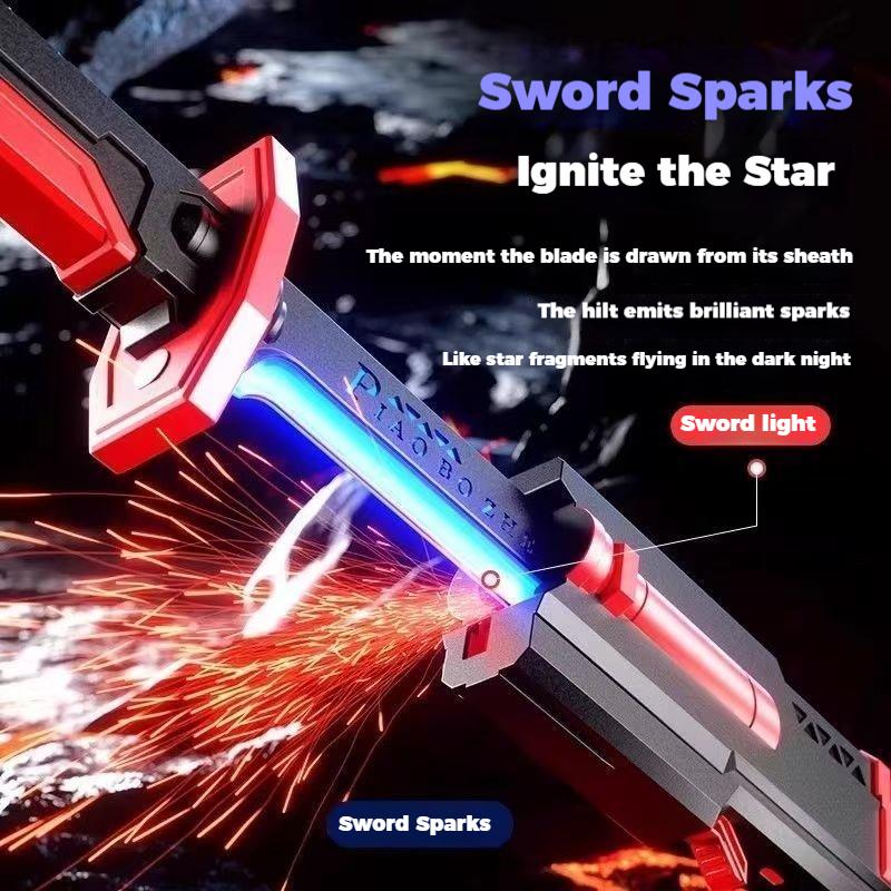 In Stock Spark Edition DKD 31.5" Cyberpunk SparkBlade Lightsaber Toy with Sound & Fog, Eight-Color Streaming Light Effect, Type-C Rechargeable for Rave, Cosplay & Display