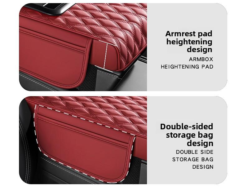 Leather car armrest cushion! This multi-functional pad holds cups, tissues, and storage—no more dangling arms on long drives! Solve all your road trip pain points for the price of a bubble tea!