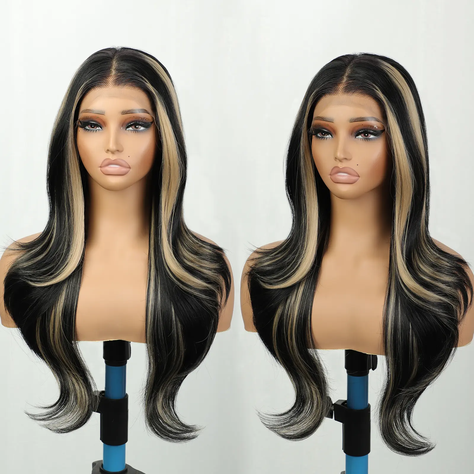 [CUIUD] 13X4 Lace frontal Wigs Layered Hand Tied Glueless Synthetic With Natural Density Preplucked Hairline 26 Inch for Daily Use