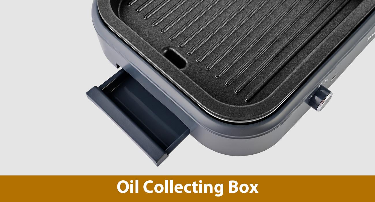 Pukomc ProGrill 2-in-1 Electric Grill | Reversible Grill/Griddle Plate, 1500W Dual-Zone Temp Control, Detachable & Dishwasher Safe, Stainless Steel + Oil Drip Tray