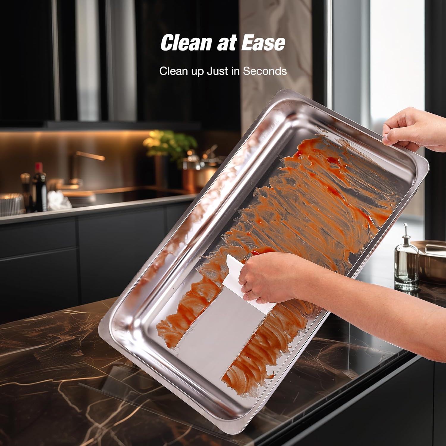 Gold Chafing Dishes for Buffet 9QT 2 Pack/4 Pack, [Easily Assemble] 430 Stainless Steel Chafing Dish Buffet Set w/Foldable Frame, [No Finger Cut] Chafer for Catering