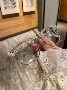 Tears of Crystal Series Blue Light Blocking Glasses Retro Clear View for Eye Protection Computer Vision Glasses Men Women Computer Gaming Glasses Rectangle TR90 Frame Anti Eyestrain Stylish Lentes Classic Summer Eyewear Eyeglasses Set