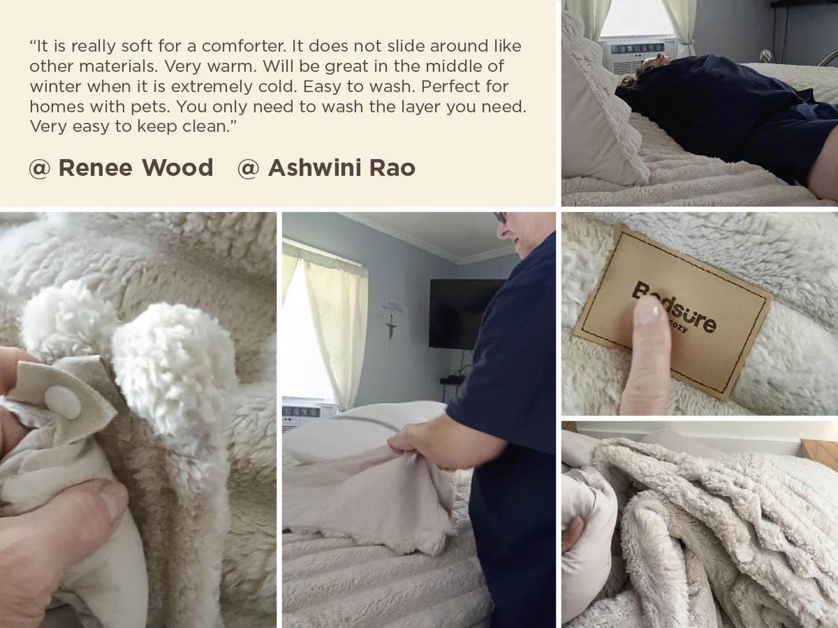 【Spring Glow Up】Bedsure 6 Pieces Gentlesoft 2-in-1 Comforter Set and Detachable Fluffy Blanket, All Season , SnapTech Design for Space Saving 【Spring Glow Up】Bedsure 6 Pieces Gentlesoft 2-in-1 Comforter Set and Detachable Fluffy Blanket, All Season , SnapTech Design for Space Saving