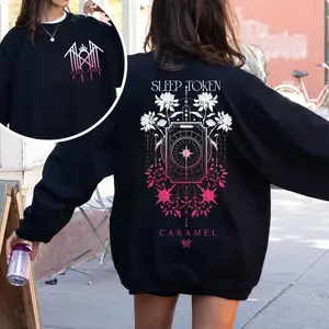 Sleep Token Band Sweatshirt, T-Shirt, Hoodie – Caramel Floral Gothic Aesthetic Symbol and Cosm, Sleep Token Caramel Shirt unisex band merch pullover floral graphic