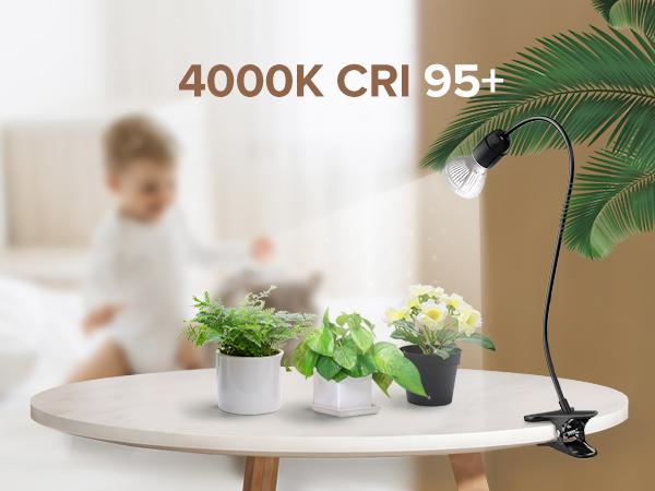 SANSI 10W LED Grow Light (150W Equivalent), Full Spectrum Gooseneck Clip Plant Lamp, High PPFD with 4/8/12H Timer for Indoor Plants