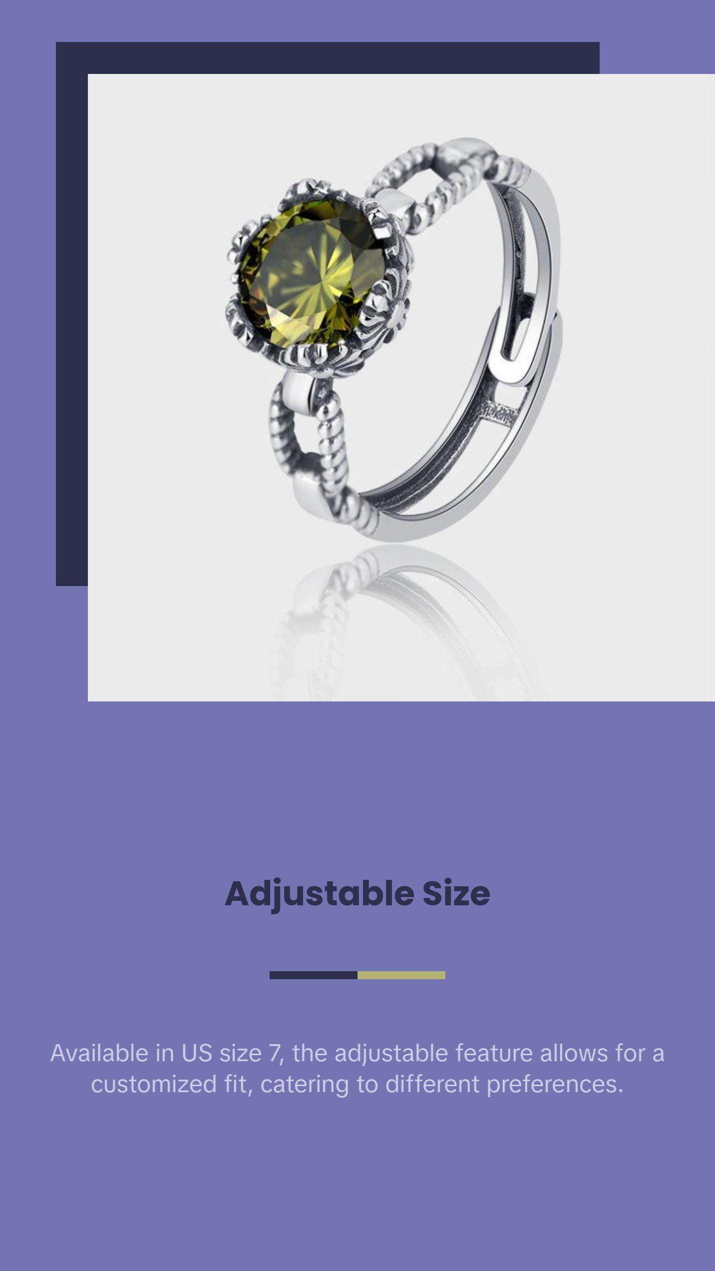 Round Olive Ring Studded With Zircon