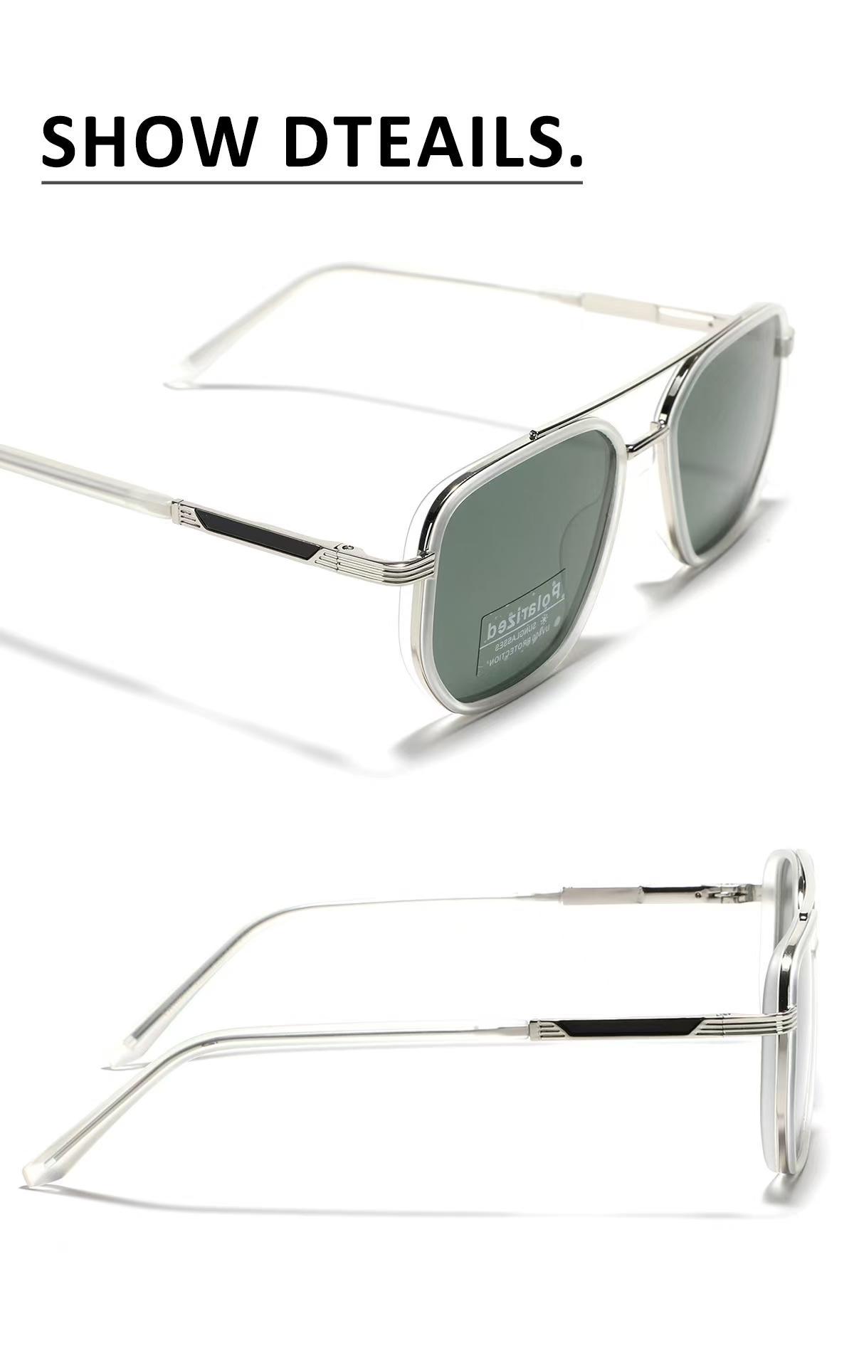 Back To School Polarized Sunglasses for Travel use, Fashion Fall/Summer 2025 Geometric Frame Double Beam Sun Protection Glasses Trends, Travel Accessories, Fall Outfits, Fall Freshness, Vacation Outfits Fall Outfits 2025