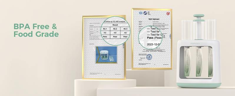 Momcozy Baby Food Maker for Puree Food Storage, Precise Capacity Squeeze Station,  No Food Splashing,Baby Essentials, with 5pcs Reusable Storage Bags