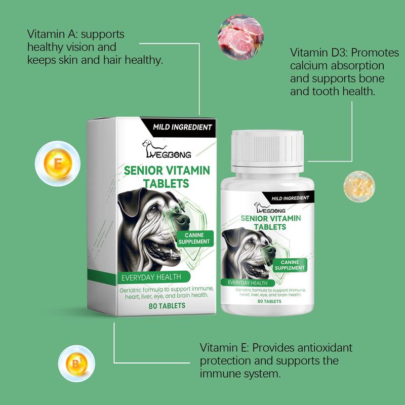 Middle-aged and Elderly Dog Nutritional Vitamin Tablets Provide Comprehensive Nutritional Support to Promote Health Care Foodlitter pellets, spray, litter tray, litter box, removal