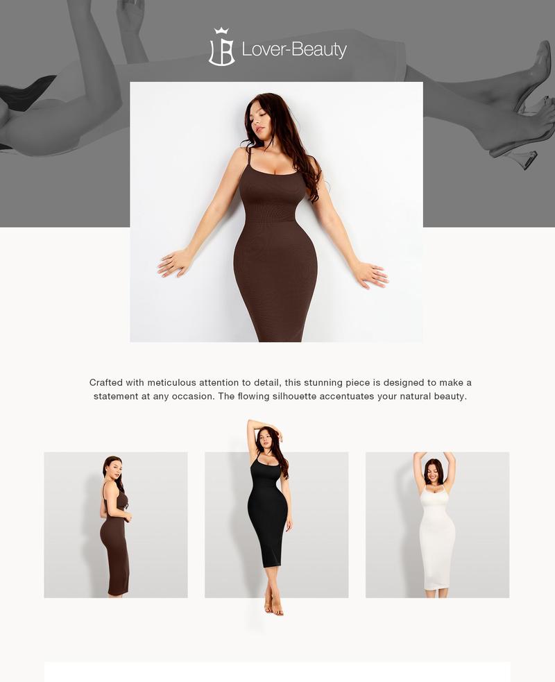 FeelinGirl Bodycon Dress For Women Built in Bra Ribbed Midi  Bodycon Maxi Dresses Sleeveless Spaghetti Strap 360° waist control Minimalist Summer Casual Womenswear